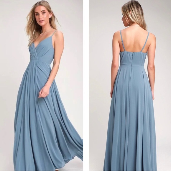 LULUS ALL ABOUT LOVE🩵SLAVE BLUE🩵SPECIAL OCCASION MAXI DRESS SIZE SMALL 🌟NWT🌟 - Picture 4 of 16
